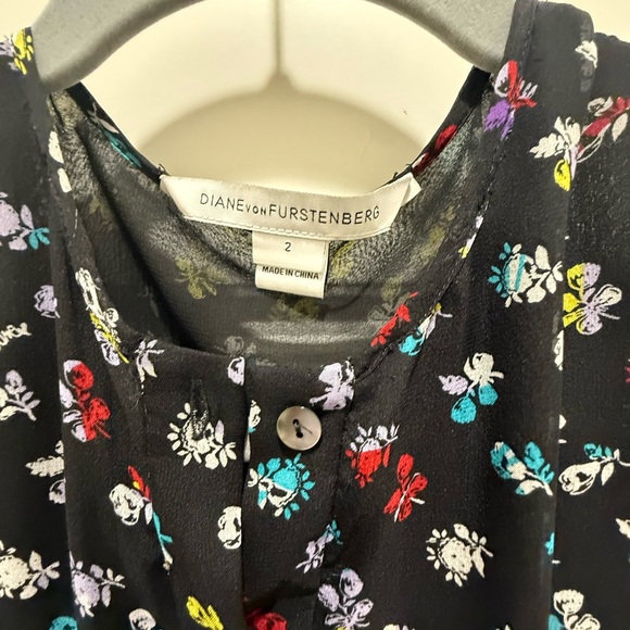 🔥HP🔥DVF Diane von Furstenberg ARABELLA Silk Jumpsuit Daisy Buds. Size 2 NWOT - Picture 6 of 16